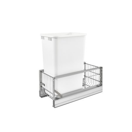 Rev-A-Shelf Aluminum Pull Out TrashWaste Container for Full Height Cabinets wSoft Close -  5349-1550DM-1